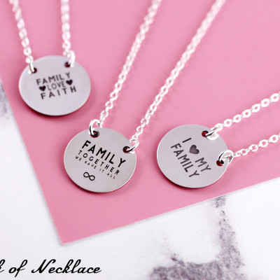 Family Necklace - Love your Family - Custom Name Necklace - No Matter Where - Soul Sisters - Grandmother Necklace - Aunt Necklace Gift
