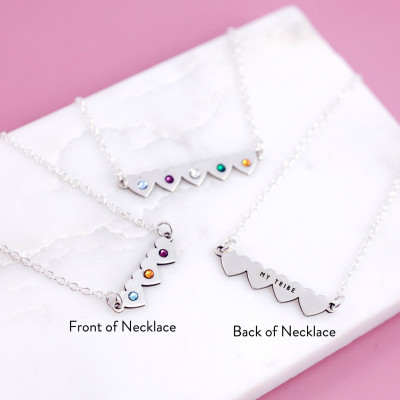 Family Necklace - Skinny Bar Necklace - Sterling Silver - Bar Necklace Custom - Birthstone Necklace - Family Name Sign - Love your Family
