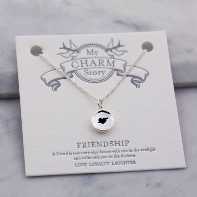 Friendship Necklace - Heart Necklace - Bestfriend Necklace - Wax Seal Jewelry - Bestfriend - Dainty Necklace - Pendant - Necklace