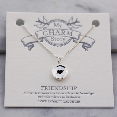Friendship Necklace - Heart Necklace - Bestfriend Necklace - Wax Seal Jewelry - Bestfriend - Dainty Necklace - Pendant - Necklace