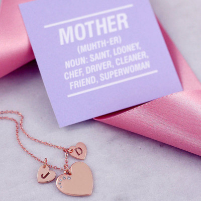 Necklace for Mum - Tiny Heart Necklace - Tiny Letter Necklace - Mothers Day Gift - Family Necklace  - Letter Necklaces-RG
