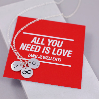 Funny Love you card - Two Letter Necklace - Gifts for Women 2017 - Romantic Gift Wife - Valentine Card Her - Romantic Necklace