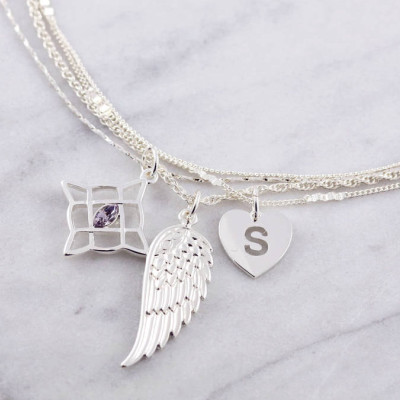 Guardian Angel - Family Necklace - Memorial Jewelry - Give Condolences - Loss of pet necklace - Bereavement Gift - Illustrated Faith