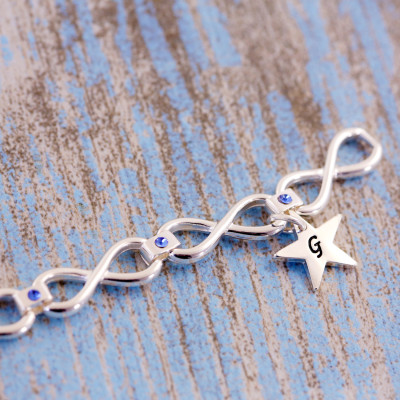 Infinity Bracelet - Birthstone Jewelry - Simple Bracelet - Minimalist Jewelry - August Birthstone - January Birthstone - June Birthstone