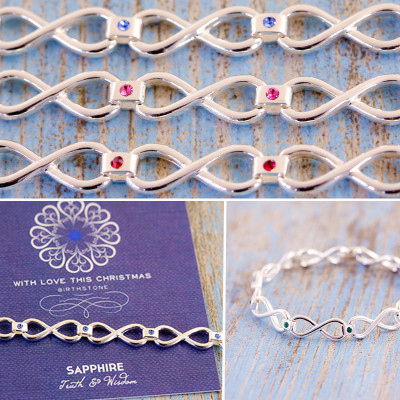 Infinity Bracelet - Birthstone Jewelry - Simple Bracelet - Minimalist Jewelry - August Birthstone - January Birthstone - June Birthstone