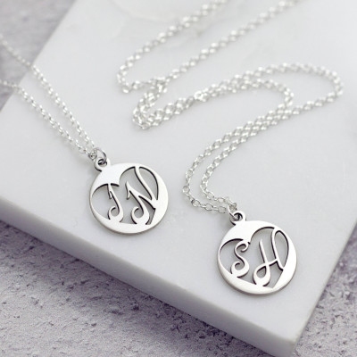 Kids Initial Jewelry - Sterling Silver - Mommy of Twins - Kids Initial Jewelry - Kids Names Necklace - Two Tiny Initials - Initial Necklace