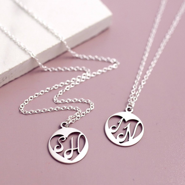 Kids Initial Jewelry - Sterling Silver - Mommy of Twins - Kids Initial Jewelry - Kids Names Necklace - Two Tiny Initials - Initial Necklace