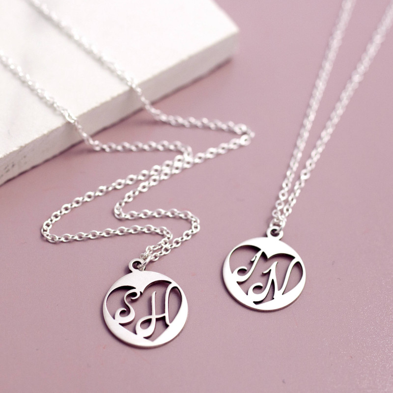 Mothers Necklaces - Kids Initials Necklace For Mom