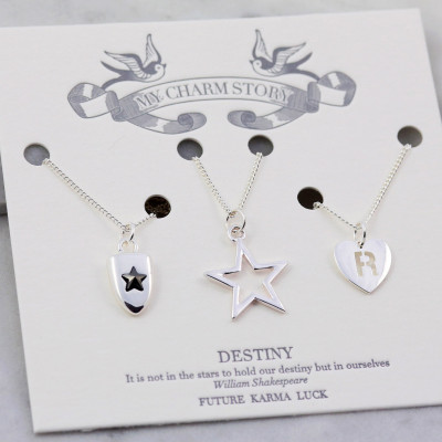 Layered Necklace set - Destiny - Positive Vibes - Wanderlust Jewelry - Friendship Necklace - Wish Necklace - Make a Wish