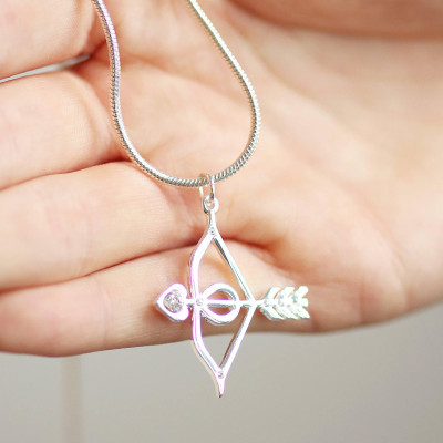 Love necklace - Arrow necklace - Cupid arrow - Simple choker - Arrow charm necklace - Wife romantic gift - Bow and arrow - Valentines gift