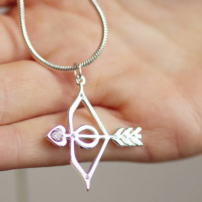 Love necklace - Arrow necklace - Cupid arrow - Simple choker - Arrow charm necklace - Wife romantic gift - Bow and arrow - Valentines gift