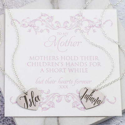 Matching Mum - Mom And Me Jewelry - Sterling Silver - Mamas Mini Me - Mum Birthday Card - Tiny Heart Necklace - To mum from daughter