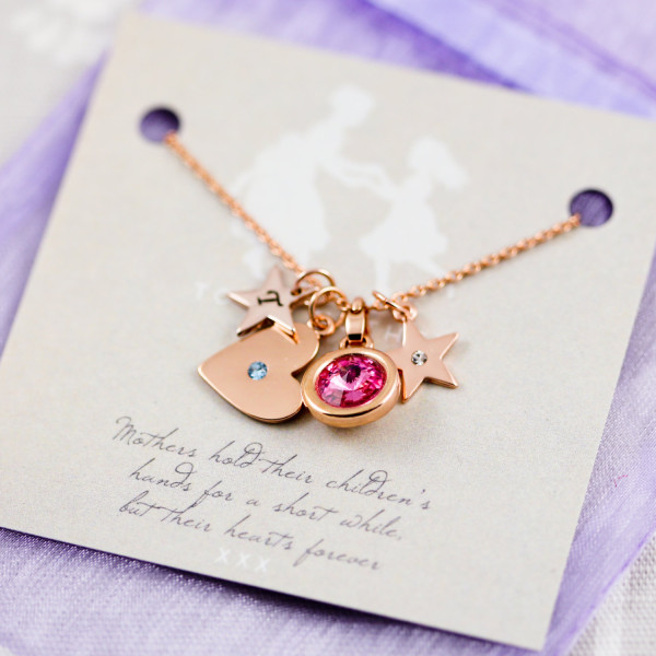 Mothers Day Gift - Mothers Day Necklace - Mothers Day Card - Personalized Heart Necklace - Mothers Day Jewellery - Charm Necklace