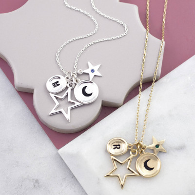My Moon And Stars - Moon Of My Life - Love you so - Partner Jewelry Gift - Ideas - Moon Necklace - Partners in Life -