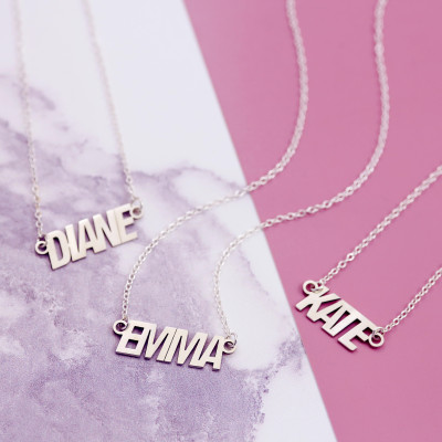 Name Bar Necklace - Nameplate Necklace - Dainty 925 Jewellery - Silver Name Plate - Custom Bar Necklace - Nameplate - Dainty Name Necklace