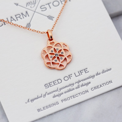 Seed Of Life - Illustrated Faith - Wish Necklace - Friendship Necklace - Botanical Jewelry - Pendant - Statement Necklace -Nature Jewelry