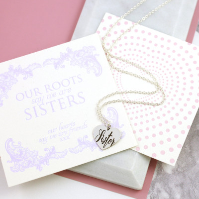 Sister Birthday Gift - Soul Sisters - To My Sister Card - Sister In Law Gifts - Soul Sister Necklace - Small Name Necklace - Big Sister