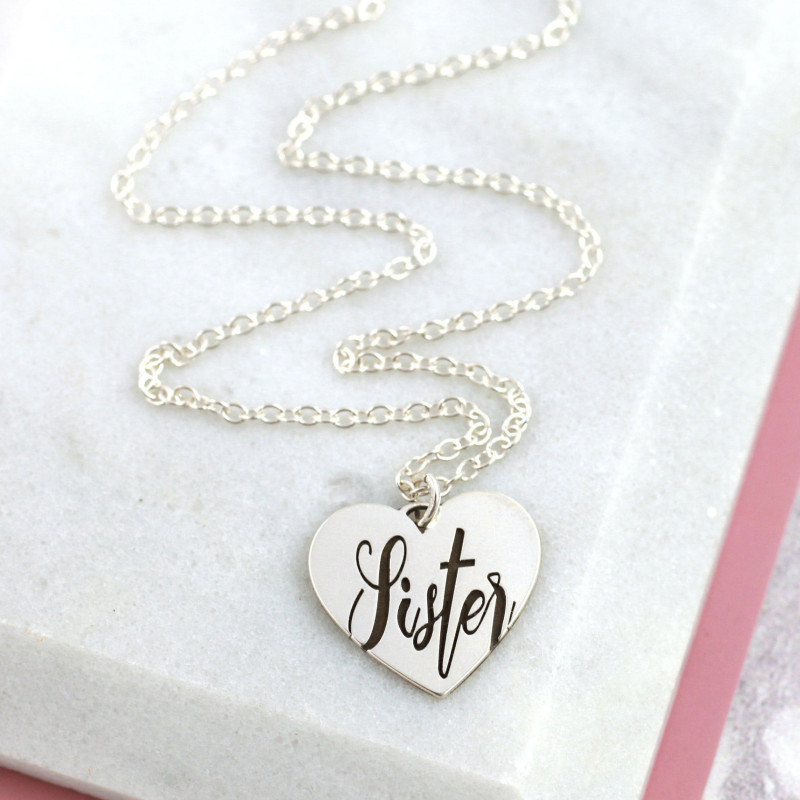 Buy Sterling Silver Soul Sisters Necklace Best Friend Forever Cursive Word  Pendant Family Love Small Simple Everyday Jewelry Gift for Her 1/2 Online  in India - Etsy