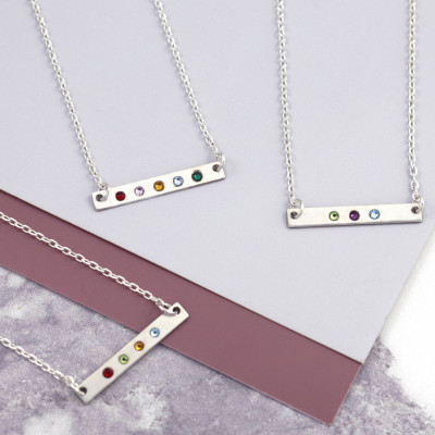 Skinny Bar Necklace - Family Necklace - Sterling Silver - Bar Necklace Custom - Birthstone Necklace - Family Name Sign - Love your Family