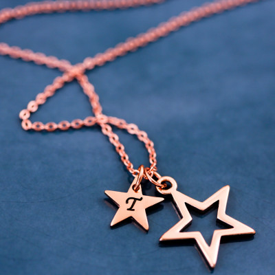 Star Charm Necklace - Rose Gold Charm Necklace - Charm Necklace UK - Gift Card Jewellery - Personalized Necklace - Free UK Postage