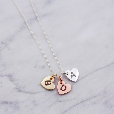 Tiny Heart Necklace - Bestfriend Necklace - Name Initial Jewelry - Tiny Letter Necklace - Custom Name Necklace - Bestfriend Gifts