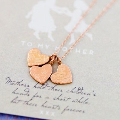 Tiny Heart Necklace - Family Necklace - Sister Birthday Gift - Mom Necklace - Rose gold Heart - Dainty Necklace - Dainty Thin Chain