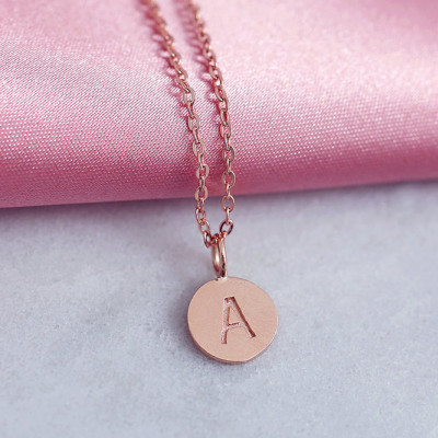 Tiny Letter Necklace - Disc Necklace - Letter necklaces - Dainty thin chain - Name Initial Jewelry - A Initial necklace - Y Necklace