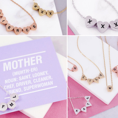 Tiny letter necklace - Funny Card for Mom - Letter Necklaces - Thanks Mom Card - Funny Love you Card - Name Initial Jewelry
