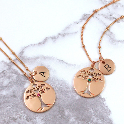 Tree - Of - Life - Tree - Of - Life Pendant - Family Tree Necklace - Tree - Of - Life Jewelry - Rose Gold Necklace - Personalized Jewelry - Tree Of Life