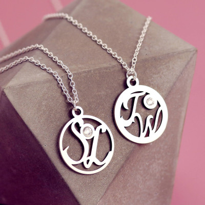 Two Letter Necklace - Eternity Necklace - Initial Necklace - Name Initial Jewelry - Two Tiny Initials - Infinity Necklace - Letter Necklace