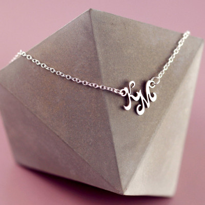 Two Letter Necklace - Two Tiny Initials - Eternity Necklace - Initial Necklace - Name Initial Jewelry - Infinity Necklace - Letter Necklace