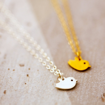 Up Up and Away - Tiny Bird Necklace - gift for her - Bestfriend Necklace - Wish Necklace - Dainty thin chain - Nature lover gift