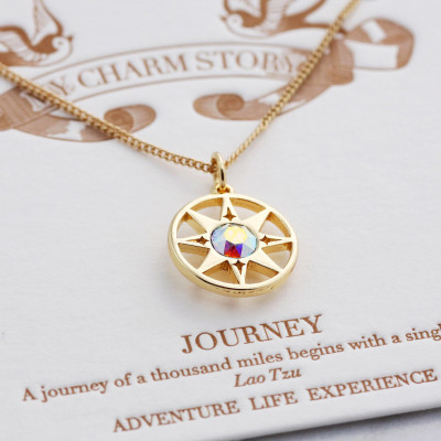 Wanderlust Jewelry - Positive Vibes - Compass Necklace - Going Away Present - North Star Necklace - Friendship Necklace - Wish Necklace