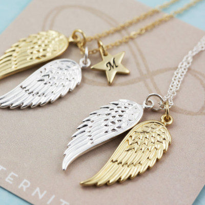 Personalized Angel Wing Necklace