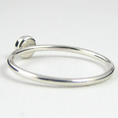 Amethyst Sterling Silver Ring - Bezel Set Semi Precious Cabochon Stacking Ring - Birthstone Ring - Gemstone Ring - Sterling Silver Jewellery