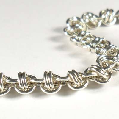 Barrel Weave Double Vision Chainmaille Bracelet Sterling Silver Jewellery 925