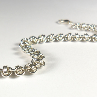 Barrel Weave Double Vision Chainmaille Bracelet Sterling Silver Jewellery 925