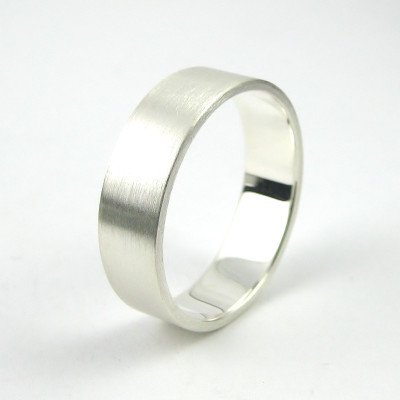 Brushed Sterling Silver Ring - Wide Simple Band - Wedding Band - Thumb Ring - Sterling Silver Jewellery 925