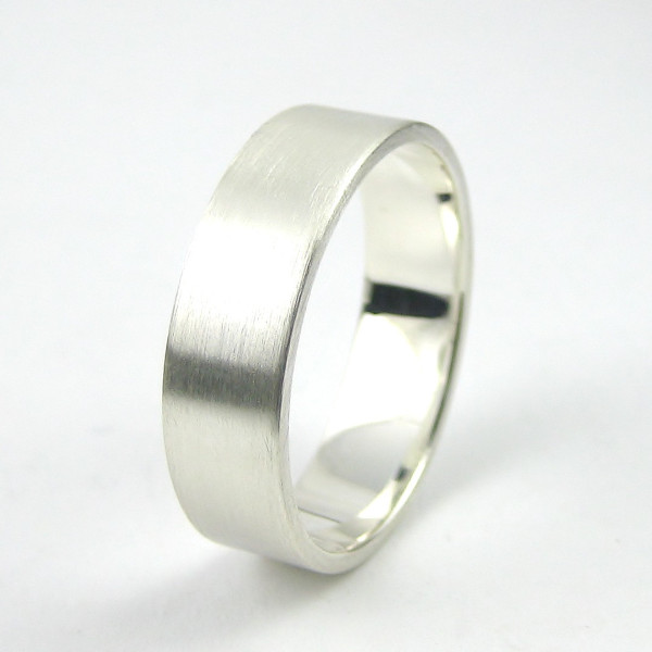 Brushed Sterling Silver Ring - Wide Simple Band - Wedding Band - Thumb Ring - Sterling Silver Jewellery 925