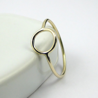 Gold Plated Sterling Silver Circle Ring - Karma Ring - Open Circle Ring - Modern Eternity Ring