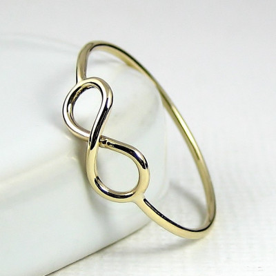 Gold Infinity Ring - Solid Gold Ring - Pinkie Rings - Skinny Ring - 9 Karat Jewellery 375 - 18 Karat Jewellery 750