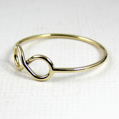 Gold Infinity Ring - Solid Gold Ring - Pinkie Rings - Skinny Ring - 9 Karat Jewellery 375 - 18 Karat Jewellery 750