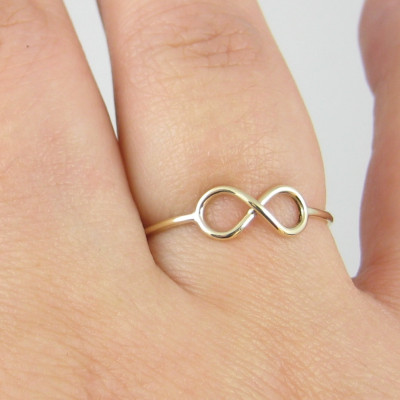 Gold Infinity Ring - Solid Gold Ring - Pinkie Rings - Skinny Ring - 9 Karat Jewellery 375 - 18 Karat Jewellery 750