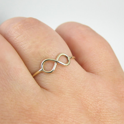 Gold Infinity Ring - Solid Gold Ring - Pinkie Rings - Skinny Ring - 9 Karat Jewellery 375 - 18 Karat Jewellery 750