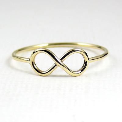 Gold Infinity Ring - Solid Gold Ring - Pinkie Rings - Skinny Ring - 9 Karat Jewellery 375 - 18 Karat Jewellery 750