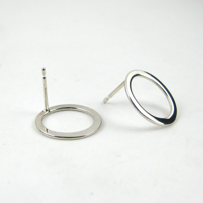 Hoop Stud Earrings - Circle Stud Earrings - Minimalist Earrings - Simple Earrings - Handmade Sterling Silver Jewellery 925