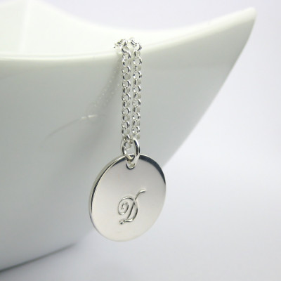 Initial Necklace Sterling Silver 925 - Personalized Pendant Necklace - Monogram Minimalist Necklace - Sterling Silver Jewellery