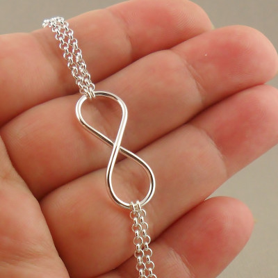 Large Infinity Anklet - Double Chain Infinity Anklet - Sterling Silver Anklet 925 - Figure Of Eight Anklet - Sterling Silver Jewellery