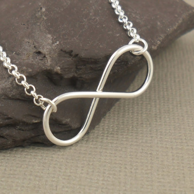 Large Infinity Necklace - Sterling Silver Necklace 925 - Infinity Pendant Necklace - Figure Of Eight - Sterling Silver Jewellery