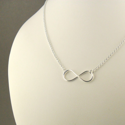 Large Infinity Necklace - Sterling Silver Necklace 925 - Infinity Pendant Necklace - Figure Of Eight - Sterling Silver Jewellery